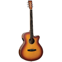 Tanglewood TW4EFM Winterleaf Exotic Superfolk Solid Top C/E Tiger Flame Maple