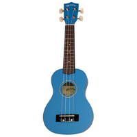 Kealoha Wooden Coloured Series Soprano Ukulele with Bag in Blue Finish