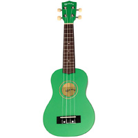 Kealoha Wooden Coloured Series Soprano Ukulele with Bag in Green Finish