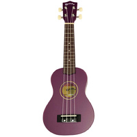 Kealoha Wooden Coloured Series Soprano Ukulele with Bag in Purple Finish