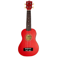 Kealoha Wooden Coloured Series Soprano Ukulele with Bag in Red Finish