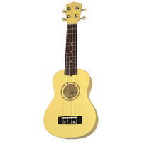 Kealoha Wooden Coloured Series Soprano Ukulele with Bag in Yellow Finish