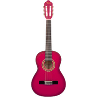 Valencia VC102PKS Classical Guitar in Gloss Pink Sunburst - 1/2 Size