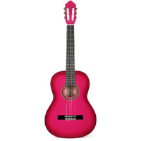 Valencia VC104PKS Classical Guitar in Gloss Pink Sunburst - Full Size