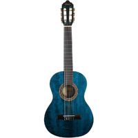 Valencia VC202TBU Classical Guitar in Satin Transparent Blue - 1/2 Size