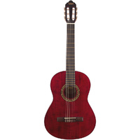 Valencia VC204TWR Classical Guitar in Satin Transparent Wine Red - Full Size