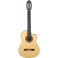 Valencia VC304CE AC/EL Classical Guitar with Cutaway in Satin Natural - Full Size