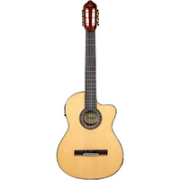 Valencia VC564CE AC/EL Classical Guitar with Cutaway in High Gloss Natural - Full Size