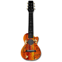 Kealoha Guitalele in Desert Flower Design with Black ABS Resin Body