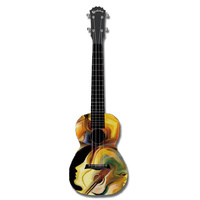 Kealoha "Hear The Music" Design Concert Ukulele with Black ABS Resin Body